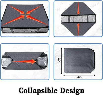 2-Pack Foldable Storage Boxes for Clothes and Blankets, Under-Bed Drawers, Multifunctional Spacious, Gray V1188-MS-325-1417