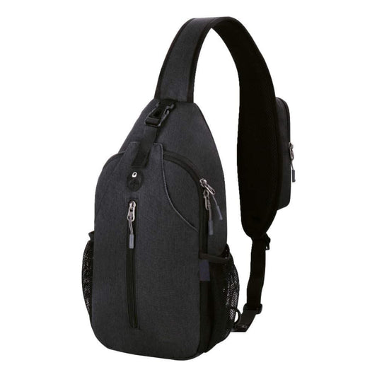 Unisex Multifunctional Shoulder Bag Crossbody Chest Backpack with Headphone Jack for Hiking Travel Climbing, V1188-MS-325-1422
