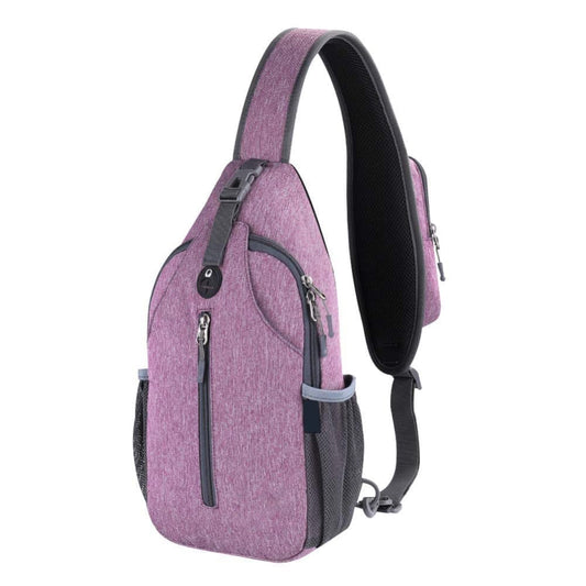 Multifunctional Shoulder Bag Crossbody Chest Backpack with Headphone Jack, Unisex for Hiking Travel Climbing, V1188-MS-325-1424