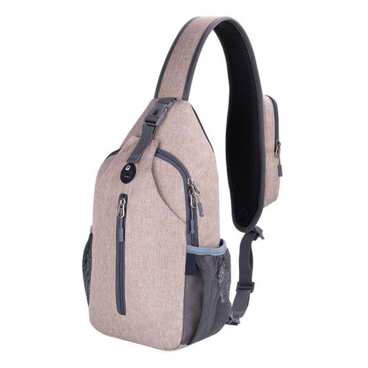 1 Crossbody Chest Backpack with Headphone Jack, Multifunctional Unisex Shoulder Bag for Hiking Travel V1188-MS-325-1425