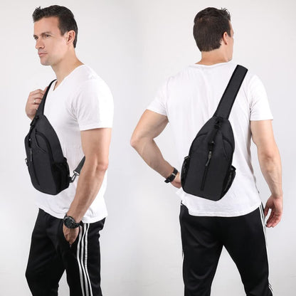 Multifunctional Shoulder Crossbody Chest Backpack with Headphone Jack, Unisex for Hiking Traveling Climbing, V1188-MS-325-1426