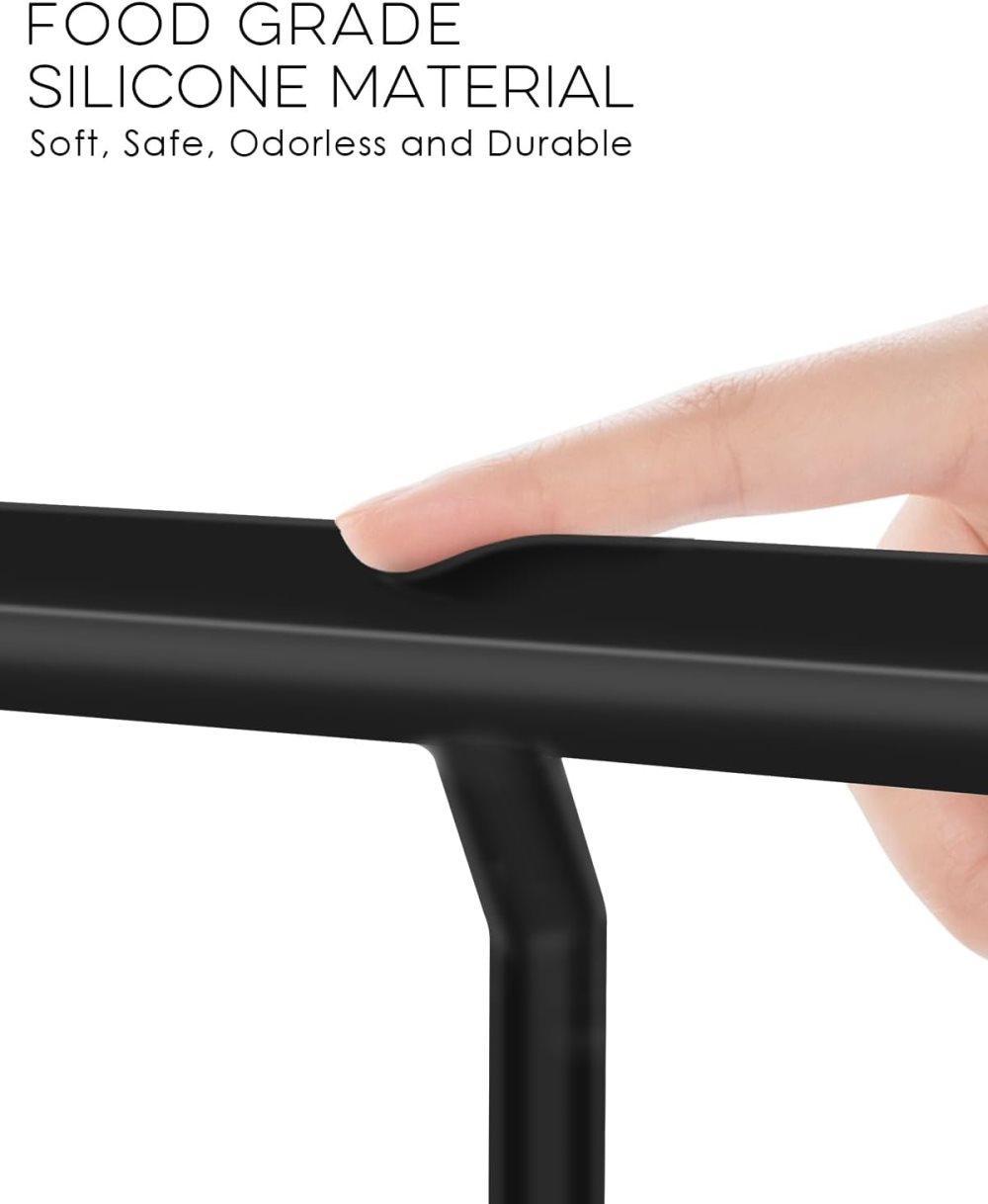 Silicone shower scraper for windows shower doors and car windows, with hook, white V1188-MS-325-1439