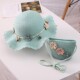 Girls Straw Hat and Shoulder Bag Set for Summer Beach Travel Outdoor Play, Green V1188-MS-325-1448