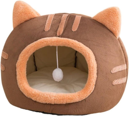 Fluffy Dog Bed Cat Bed Winter Pet House Anti-Slip, Large, Brown V1188-MS-325-1453