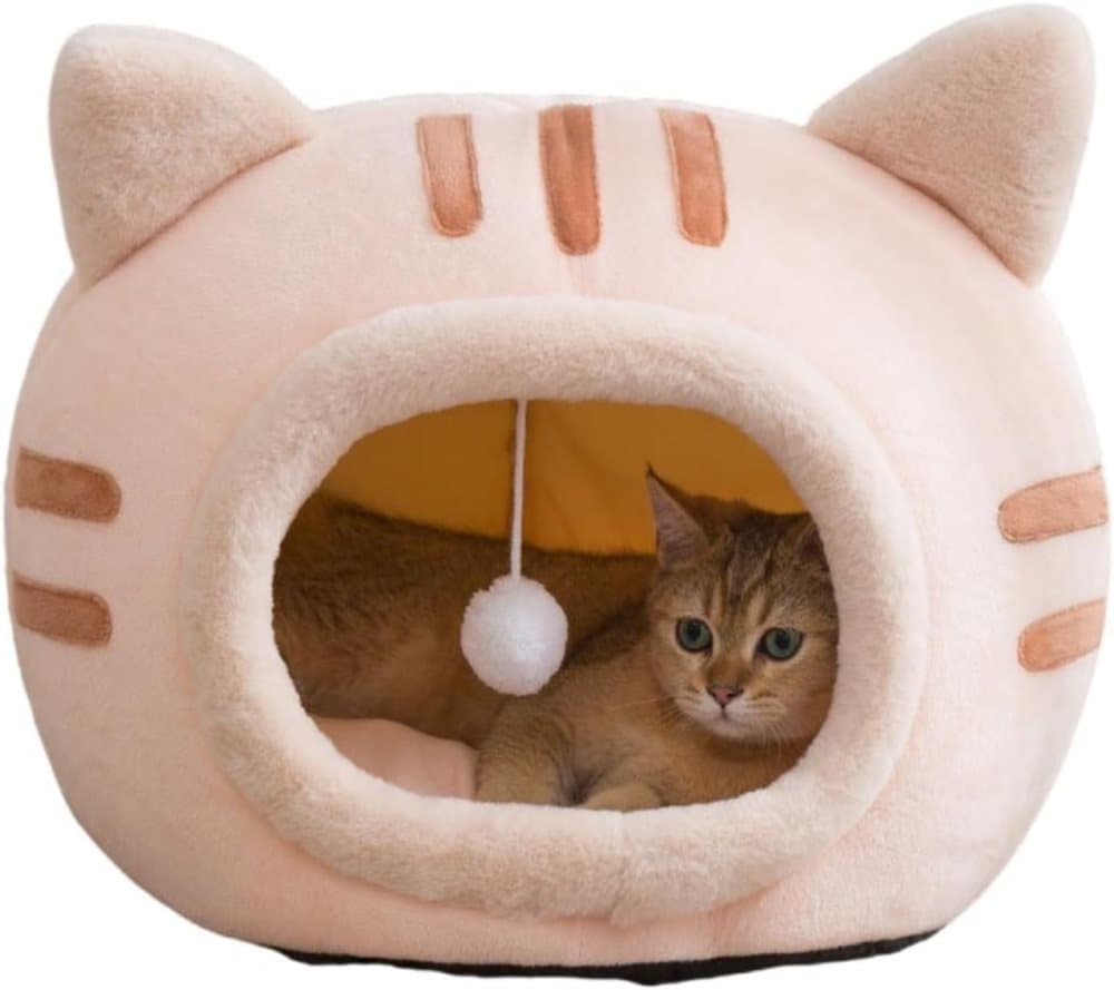 Fluffy Dog Bed Cat Bed Winter Pet House Anti-Slip, Large, Pink V1188-MS-325-1454