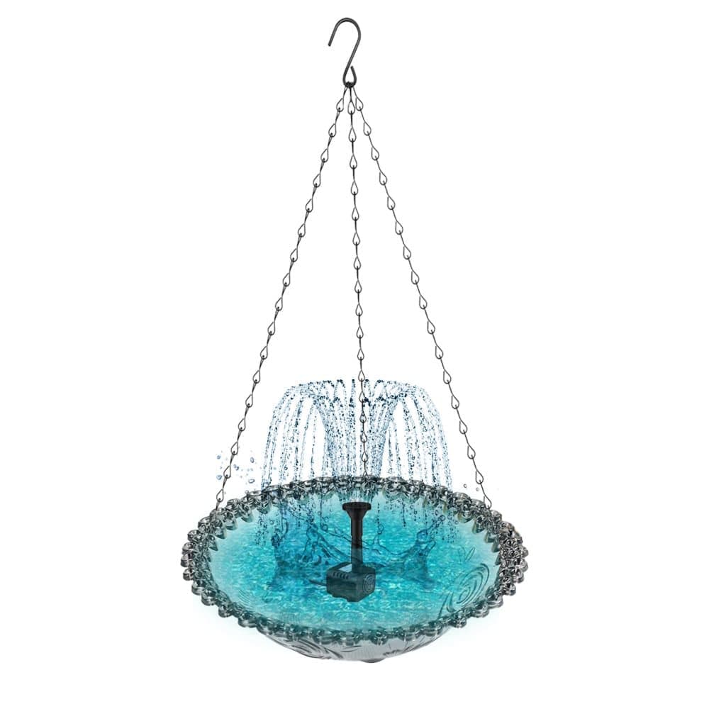 Solar Powered Bird Bath Fountain for Garden and Outdoors, Automatic Solar Waterer, Gray V1188-MS-325-1459