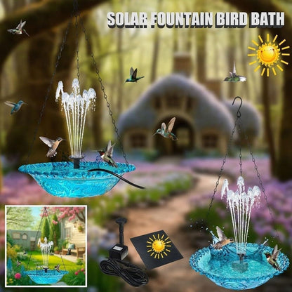 Solar Powered Bird Bath Fountain for Garden and Outdoors, Automatic Solar Waterer, Gray V1188-MS-325-1459