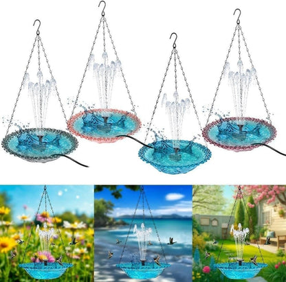 Solar Powered Bird Bath Fountain for Garden and Outdoors, Automatic Solar Waterer, Gray V1188-MS-325-1459