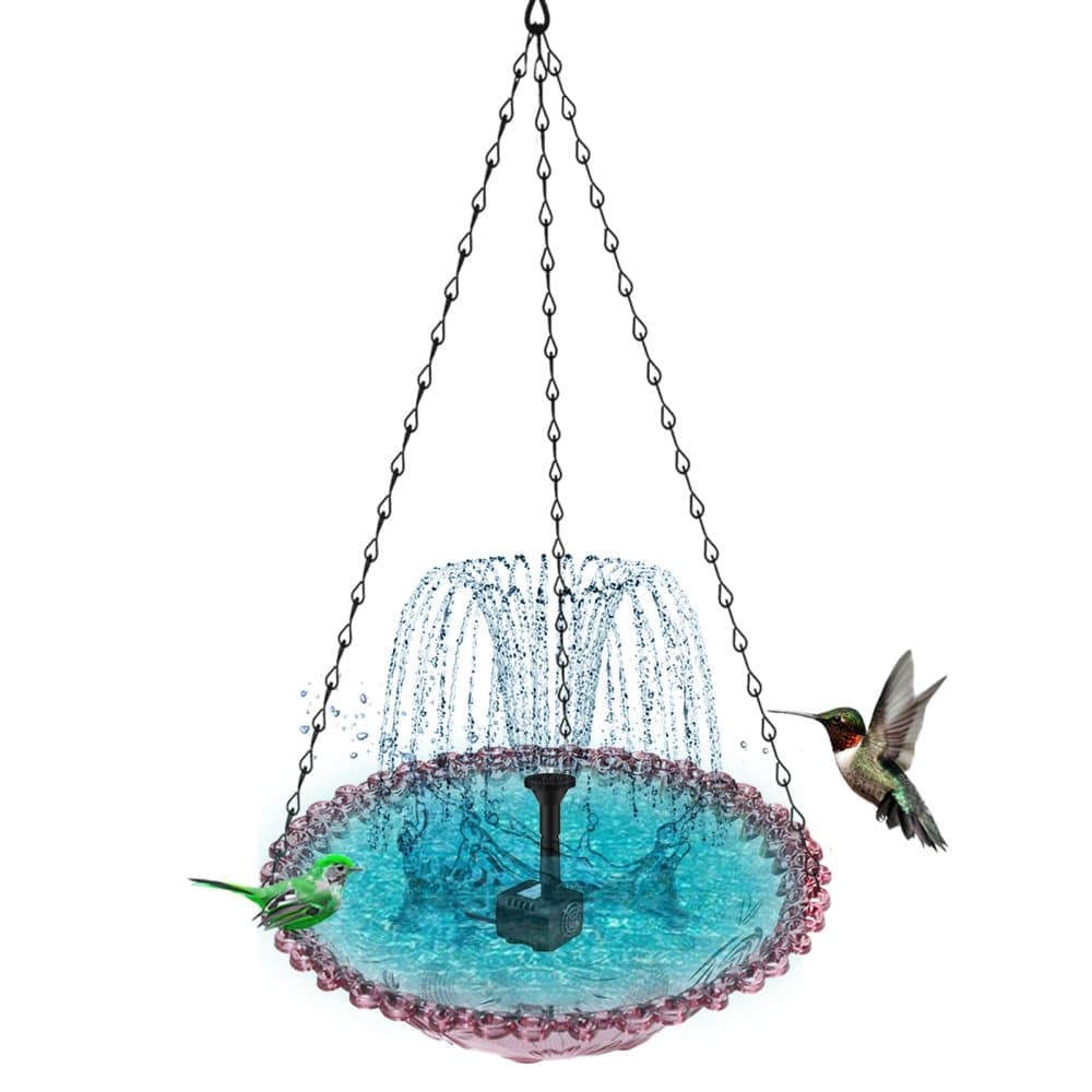Solar Powered Bird Bath Fountain for Garden and Outdoors, Automatic Water Feature, Decorative Bird Waterer, V1188-MS-325-1461