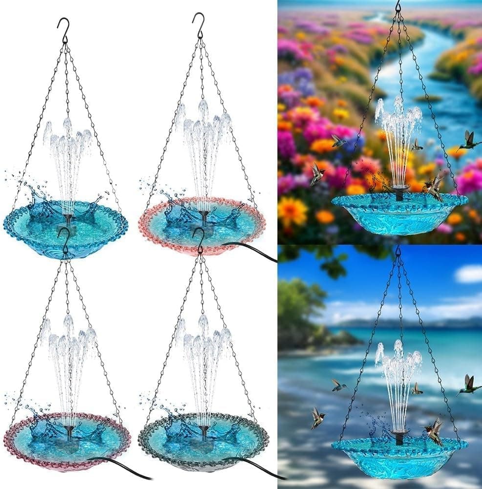 Solar Powered Bird Bath Fountain for Garden and Outdoors, Automatic Solar Water Feature, Decorative Bird V1188-MS-325-1462