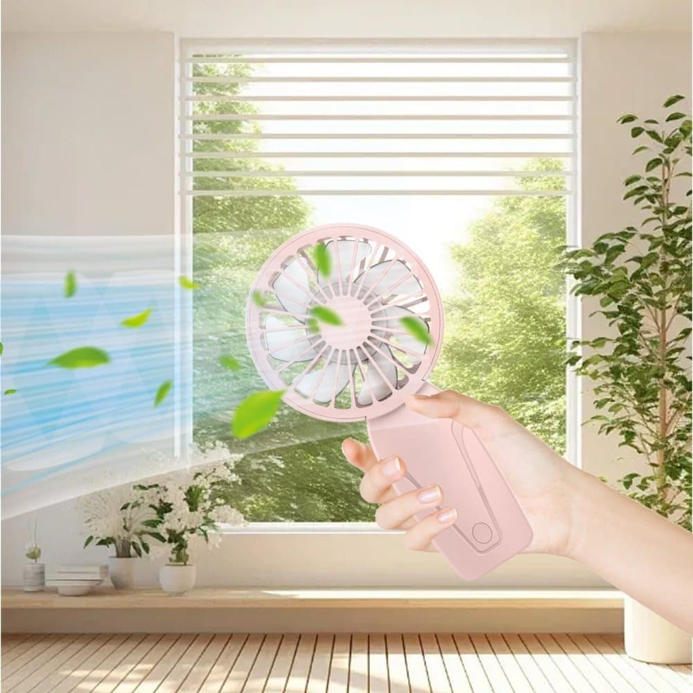 Portable Mini Hand Fan USB Rechargeable with 3 Speeds, Quiet Handheld Fan, Blue V1188-MS-325-1470