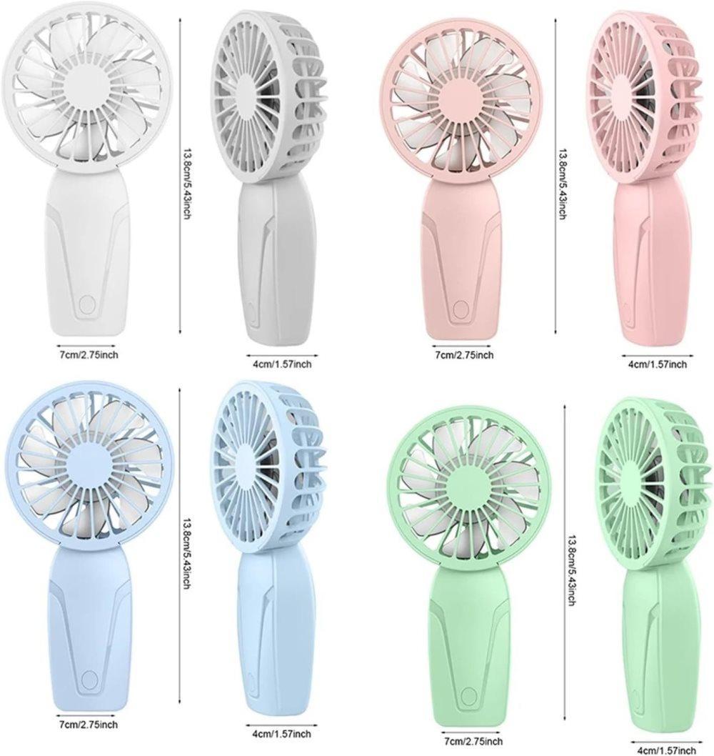 Portable Mini Hand Fan USB Rechargeable with 3 Speeds, Quiet Handheld Fan, Green V1188-MS-325-1472