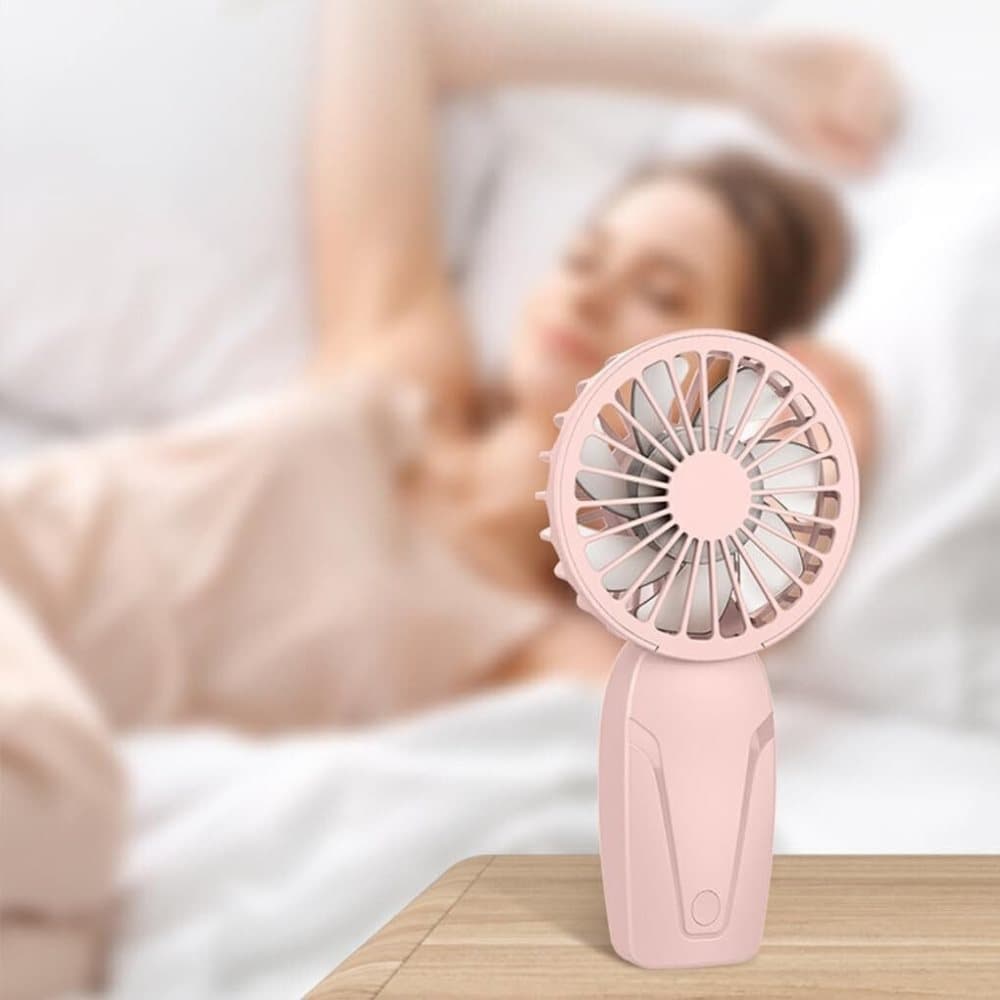 Portable Mini Hand Fan USB Rechargeable with 3 Speeds, Quiet Handheld Fan, White V1188-MS-325-1473