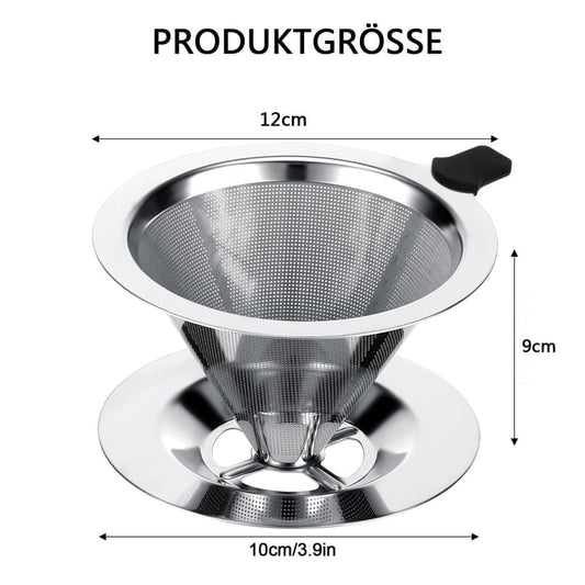 Reusable Stainless Steel Coffee Filter, Durable and Easy to Clean, Eco-Friendly for Brewed Coffee, 10CM V1188-MS-325-1474