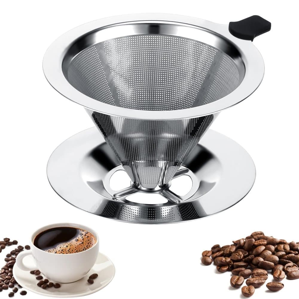 Stainless steel reusable coffee filter, easy to clean and durable, environmentally friendly for brewed V1188-MS-325-1475