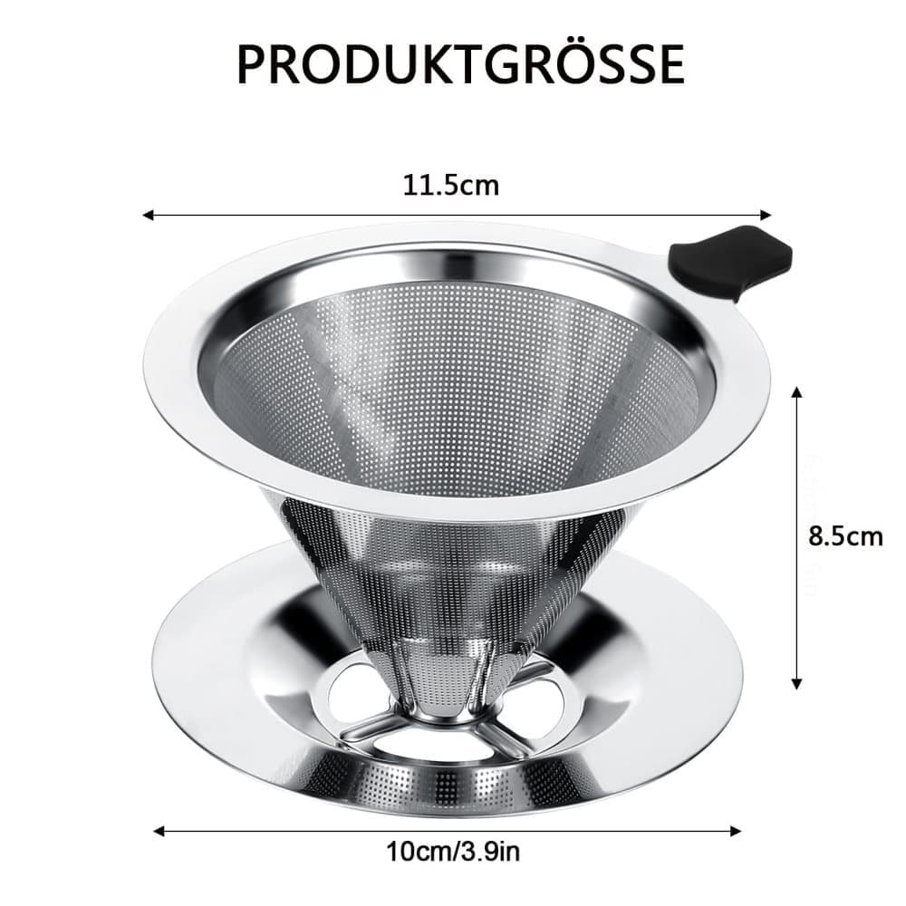 Stainless steel reusable coffee filter, easy to clean and durable, environmentally friendly for brewed V1188-MS-325-1475