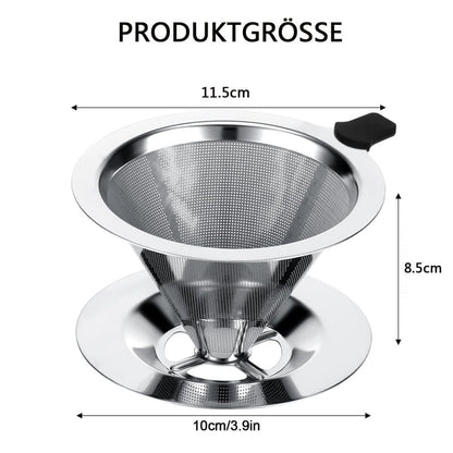 Stainless steel reusable coffee filter, easy to clean and durable, environmentally friendly for brewed V1188-MS-325-1475