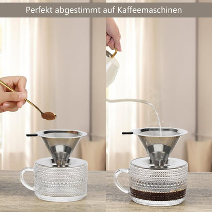 Stainless steel reusable coffee filter, easy to clean and durable, environmentally friendly for brewed V1188-MS-325-1475