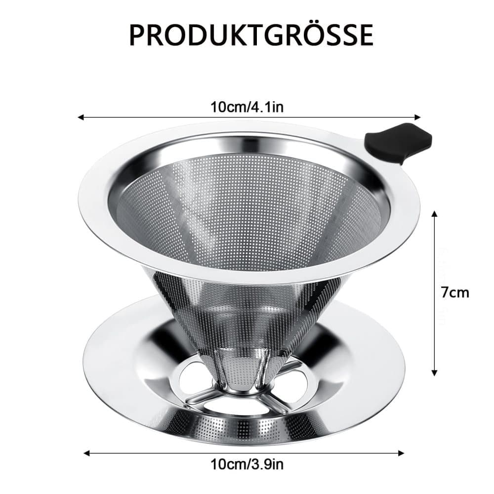 Stainless steel reusable coffee filter, easy to clean and durable, environmentally friendly permanent filter V1188-MS-325-1476