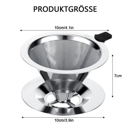 Stainless steel reusable coffee filter, easy to clean and durable, environmentally friendly permanent filter V1188-MS-325-1476