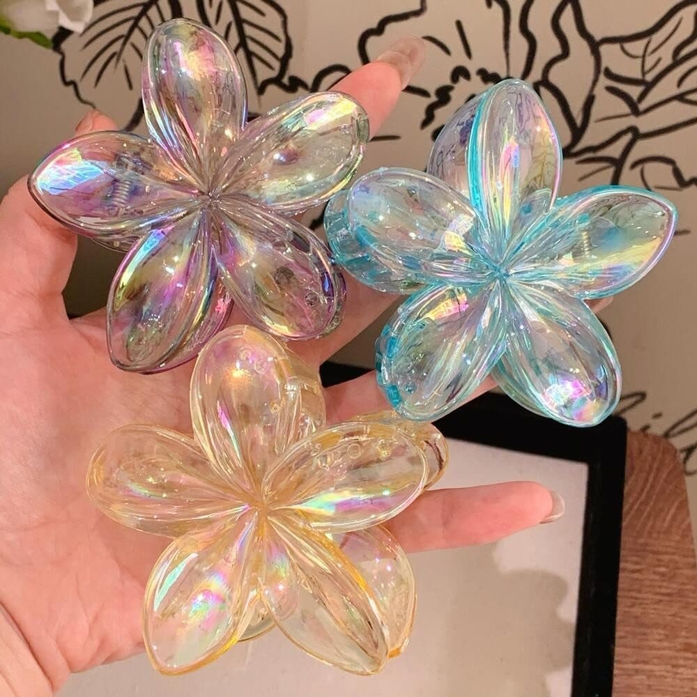 6-Pack Non-Slip Flower Hair Clips, with Flowers V1188-MS-325-1477