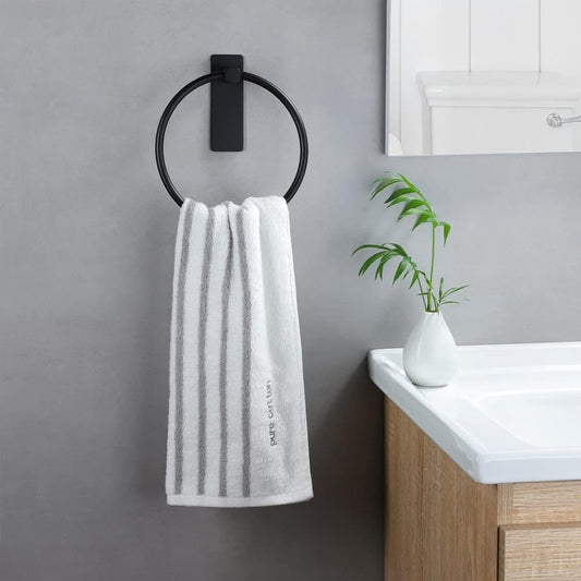 Stainless Steel Towel Rack, Drill-Free Assembly, Durable Modern Bathroom Design, Black V1188-MS-325-1482
