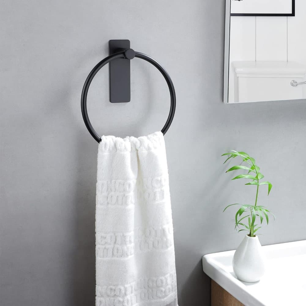 Stainless Steel Towel Rack, Drill-Free Assembly, Durable Modern Bathroom Design, Black V1188-MS-325-1482