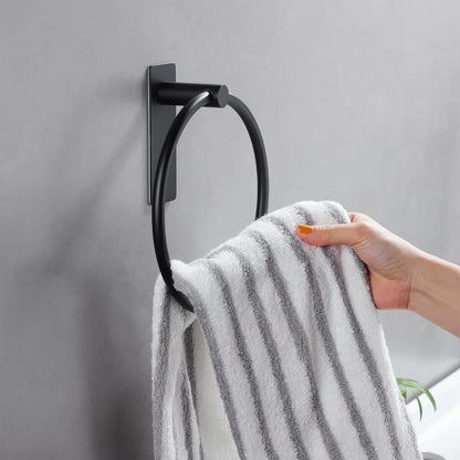 Stainless Steel Towel Rack, Drill-Free Assembly, Durable Modern Bathroom Design, Black V1188-MS-325-1482