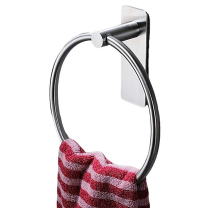 Stainless Steel Towel Rack Drill-Free Assembly Durable Modern Bathroom Organizer, Silver V1188-MS-325-1483