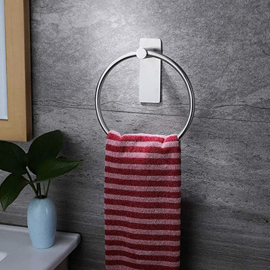Stainless Steel Towel Rack Drill-Free Assembly Durable Modern Bathroom Organizer, Silver V1188-MS-325-1483