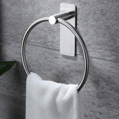 Stainless Steel Towel Rack Drill-Free Assembly Durable Modern Bathroom Organizer, Silver V1188-MS-325-1483