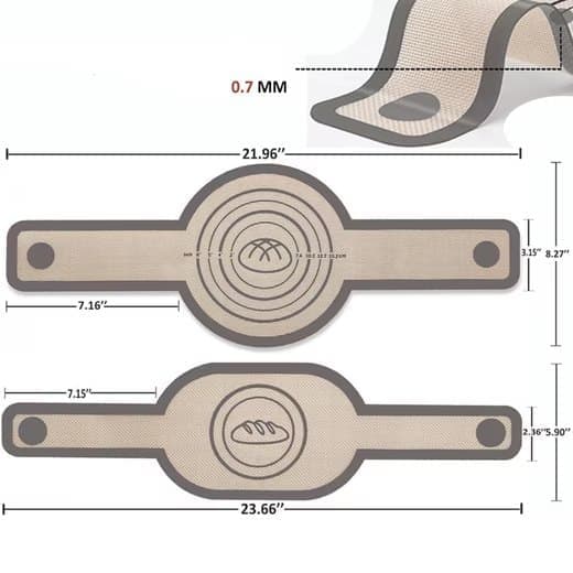 2-Pack Nonstick Silicone Baking Mat with Long Handles, Gray V1188-MS-325-1486