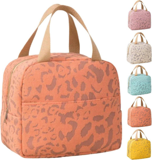 Insulated Lunch Bag Orange, Portable Small Cooler Bag for Food, Reusable for Office Gym Beach Travel, with V1188-MS-325-1487