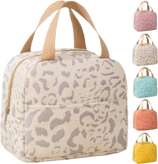 Insulated Lunch Bag Portable Small Reusable Cooler Bag for Food Office Gym Beach Travel, White V1188-MS-325-1489
