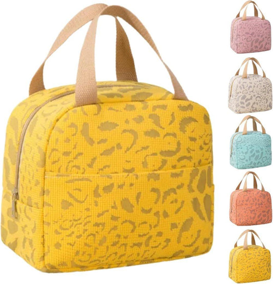 Insulated Lunch Bag Reusable Portable Small Cooler for Food, Office Gym Beach Travel, Yellow V1188-MS-325-1490
