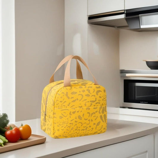 Insulated Lunch Bag Reusable Portable Small Cooler for Food, Office Gym Beach Travel, Yellow V1188-MS-325-1490