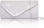Sequin Evening Bag for Women 3-in-1 with Chain and Envelope Shape, Silver V1188-MS-325-1494