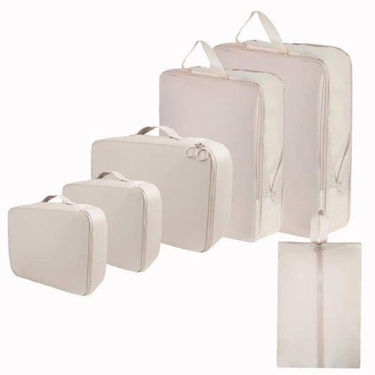 6-Piece Waterproof Travel Storage Bags Organizer for Suitcase, Wood, Compatible with Travel and Vacation V1188-MS-325-1496