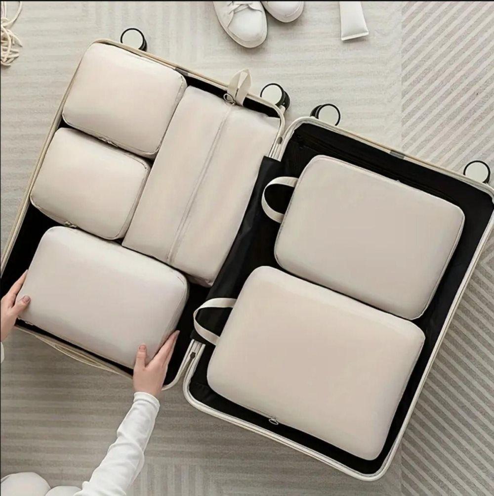 6-Piece Waterproof Travel Storage Bags Organizer, Blue, Compatible with Suitcase V1188-MS-325-1497