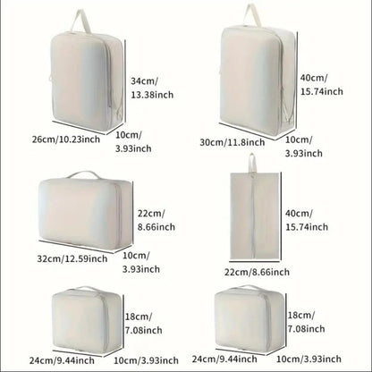 6-Piece Waterproof Travel Storage Bags Organizer, Pink, Compatible with All Brands V1188-MS-325-1498