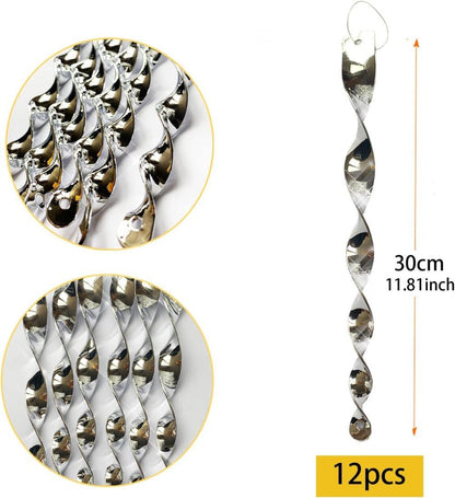 30-Pack Silver Bird Repellent Spiral Scarecrow, UV Resistant for Garden and Terrace, 30 cm V1188-MS-325-1500
