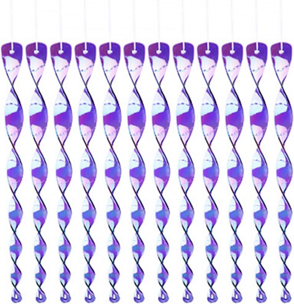 30-Pack Bird Repellent Spiral Reflective Scarecrow, 30 cm, UV Resistant for Garden and Terrace, Purple V1188-MS-325-1503