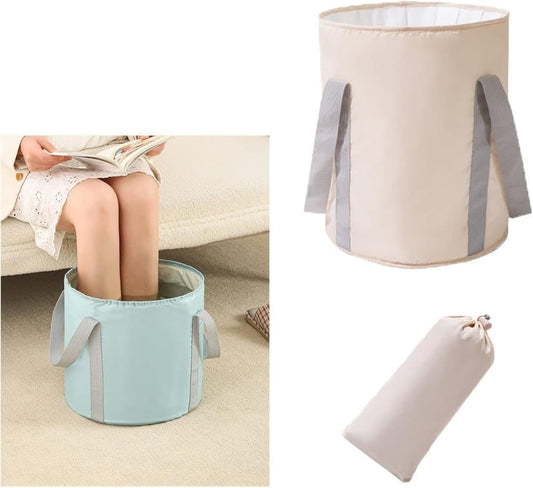 Foldable Foot Bath Tub 30x36cm, Wood, Portable for Home Travel Camping Outdoor Use, Foot Spa and Care V1188-MS-325-1507