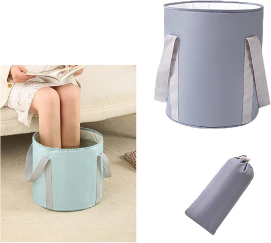 Foldable Foot Bath Tub 30x36cm, Gray, Portable for Home Travel Camping Outdoor Use, Spa and Care V1188-MS-325-1508