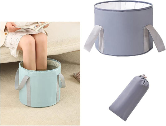 Foldable Foot Bath Tub 30x20cm, Gray, Portable for Home Travel Camping Outdoor Use, Spa and Care V1188-MS-325-1509