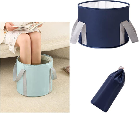 Foldable Foot Bath Tub Portable Foot Spa for Home Travel and Camping, Dark Blue, 14.5 x 12.5 x 5.5 inches V1188-MS-325-1510