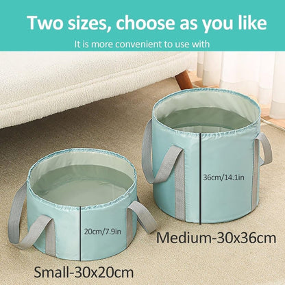 Foldable Foot Bath Tub Blue, Portable for Home Travel Camping Spa Care, 30x20cm V1188-MS-325-1511