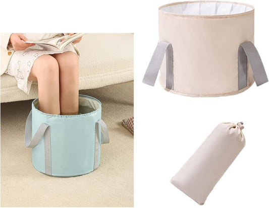Foldable Foot Bath Tub 30x20cm, Portable Foot Spa for Home Travel Camping and Outdoor Use, Wood V1188-MS-325-1512