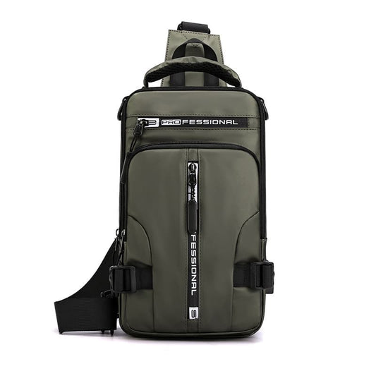 Men's Water Resistant Shoulder Bag with USB Charging Port, Cross Body Bag for Men and Women, Green V1188-MS-325-1519