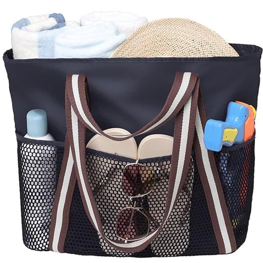 Waterproof Beach Bag for Women with Zipper, Sand-Resistant Design, Shoulder Strap, Perfect for Beach and V1188-MS-325-1524